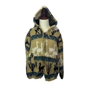 Andes Artesania Alpaca Wool Hooded Jacket Size 4